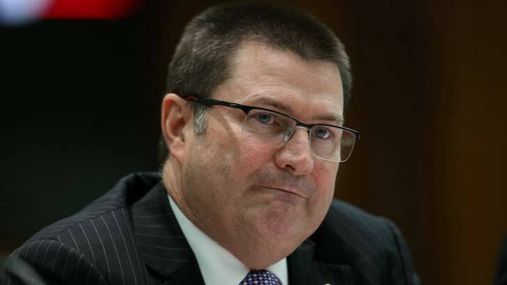 Immigration Department Secretary Martin Bowles before a Senate estimates hearing on Tuesday. Photo: Andrew Meares