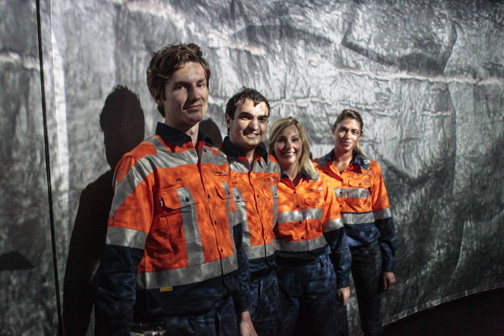 Four members of BHP Billiton's graduate program, who are now employed at Illawarra Coal (from left) Joel Langham-Williams, Steven Sultana, Nicola Curtis and Amber Cleary. Picture: CHRISTOPHER CHAN