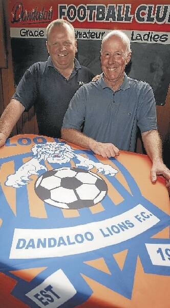 Dandaloo coach Peter Beggs (right) and club president Tony Hutchison. Picture: ANDY ZAKELI