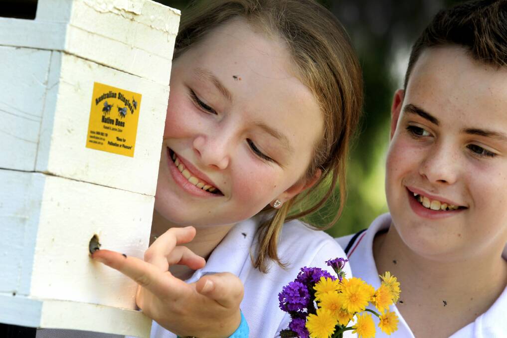 Mount Terry Primary School year 6 students Caitlin, left, and Brogan. Picture: ORLANDO CHIODO