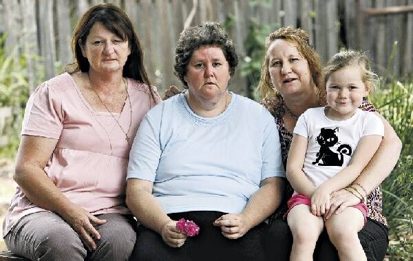 Jane Southern (left), Kate Southern, Jenny Wilson and Josie Wilson, 5. Kate's only option for care is a specialist home in Queanbeyan. Picture: DAVE TEASE