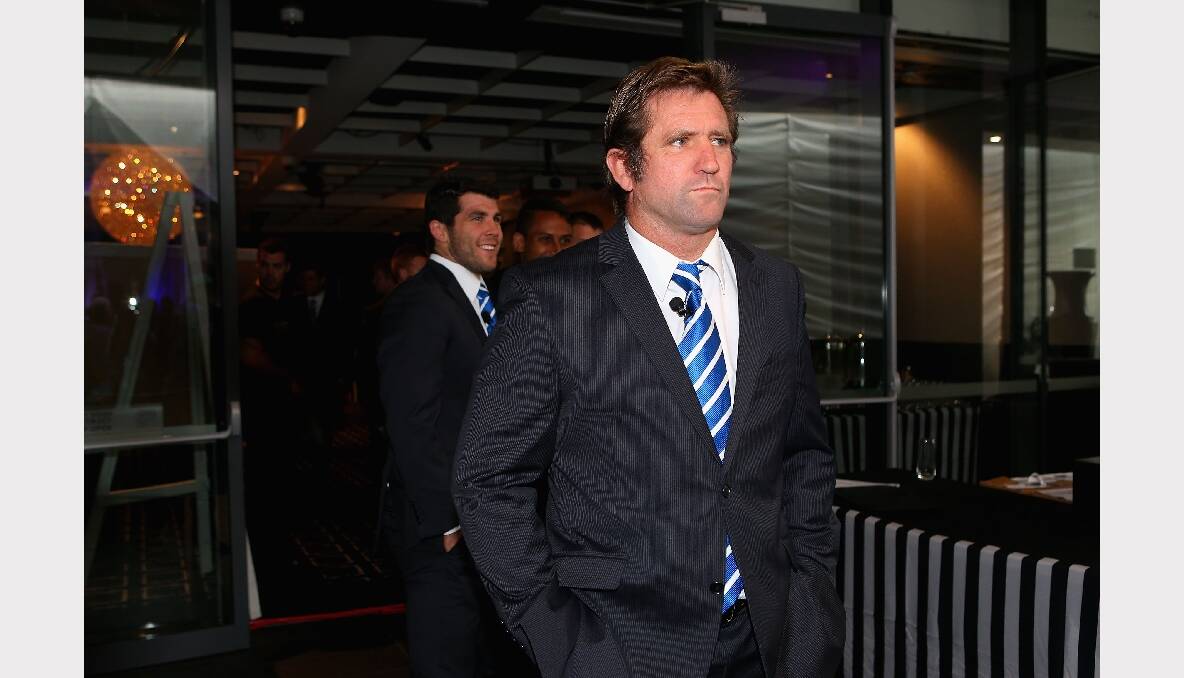 Bulldogs coach Des Hasler arrives at the breakfast. Photo: GETTY IMAGES