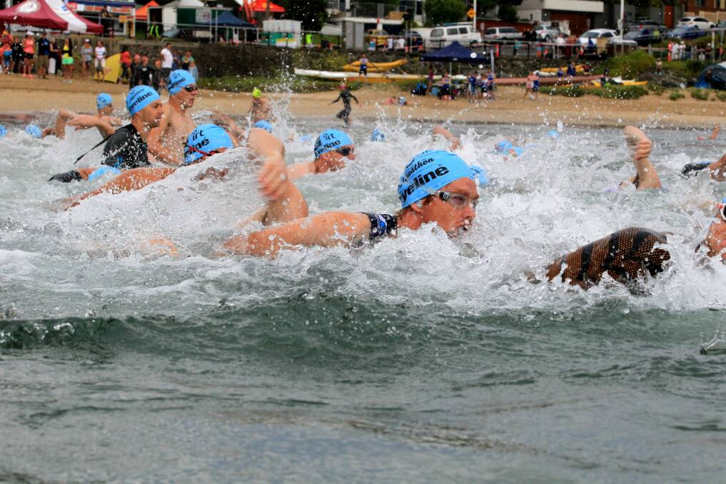 The 2014 Australia Day Aquathon at Wollongong Harbour. Picture: ORLANDO CHIODO