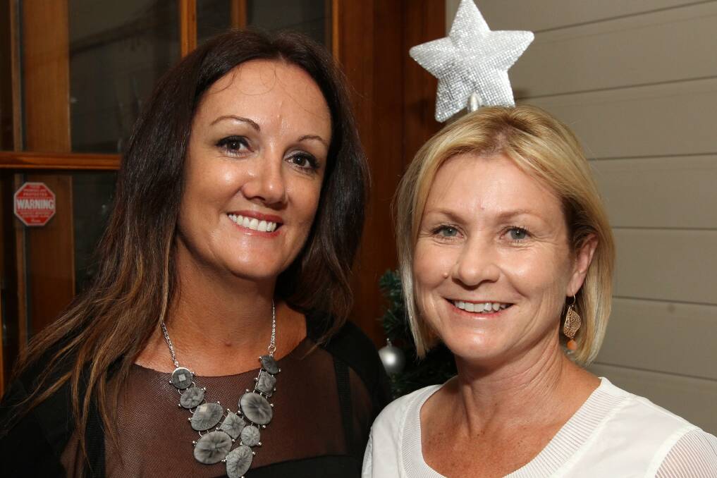 Michelle Brindle and Toni McMillan at the Goslings' Christmas party.