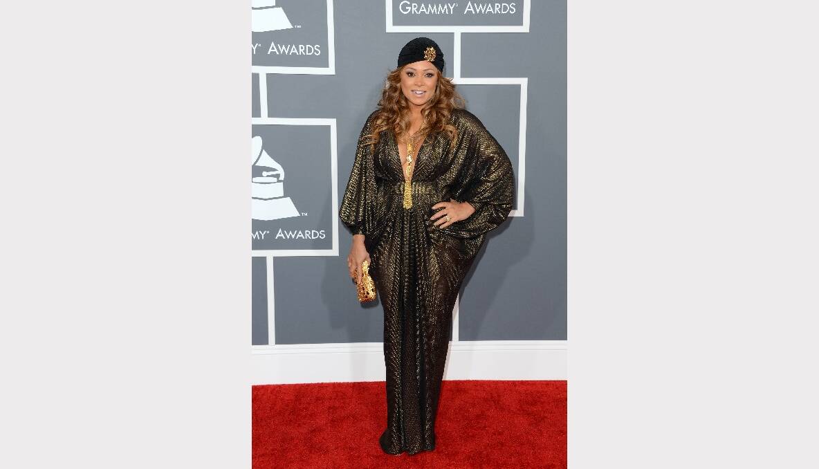  Singer Tamia arrives at the 55th Annual GRAMMY Awards.