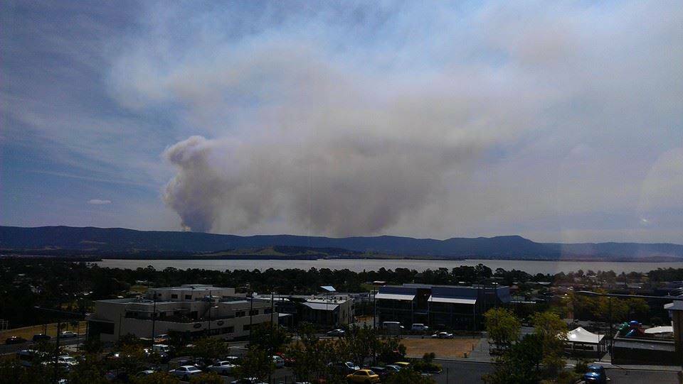 Reader Glenn Fenwick posted this photo of the smoke over Shellharbour