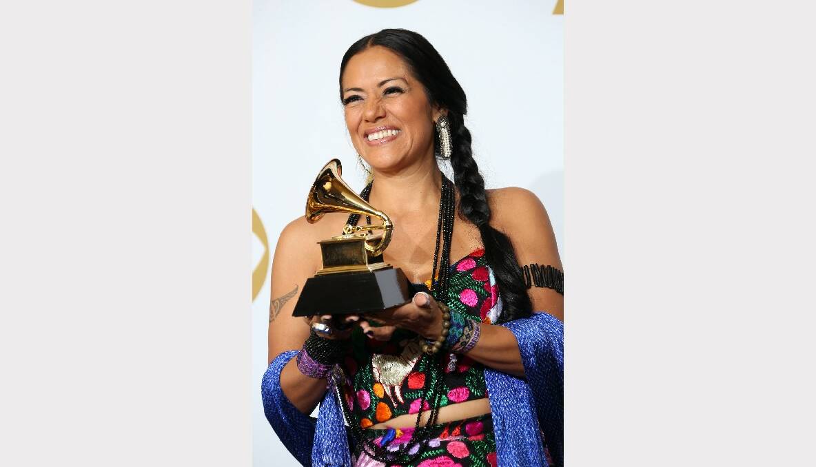 Musician Lila Downs, winner of the Best Regional Mexican Music Album (Including Tejano) Award.