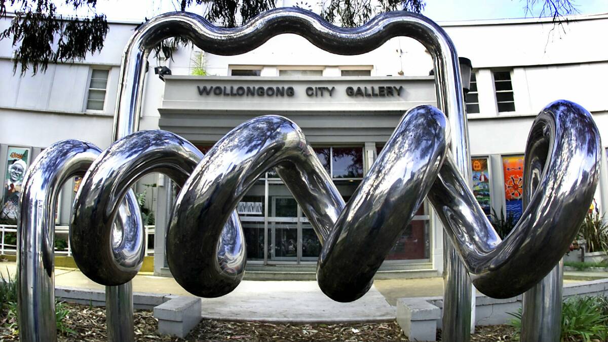Spiral and Wave outside Wollongong City Gallery. Picture: ORLANDO CHIODO