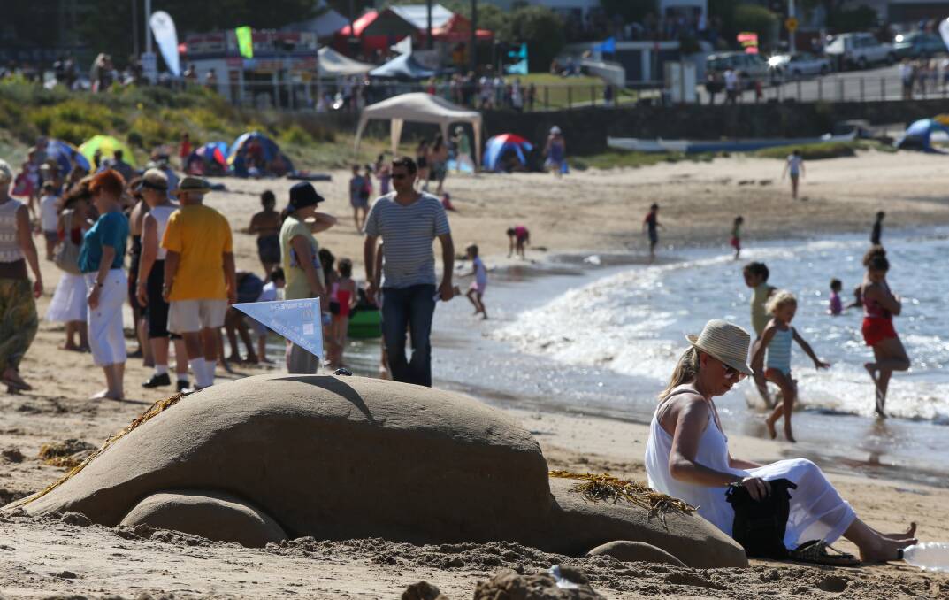 Sand modelling at Belmore Basin. Picture: ADAM MCLEAN