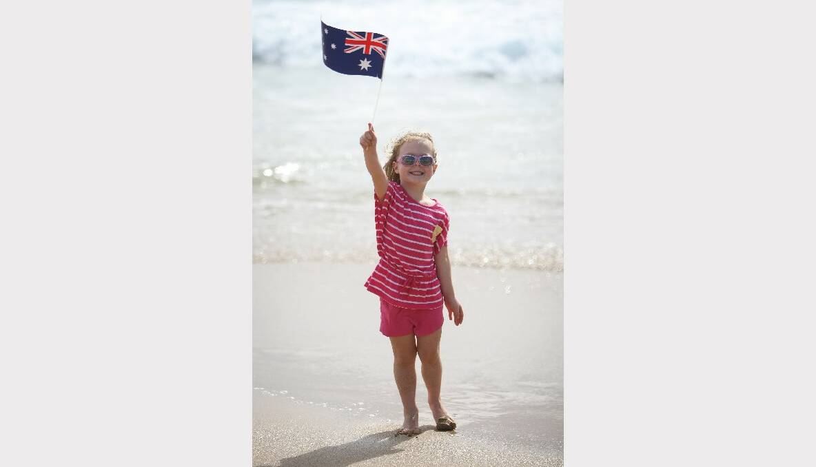 Kiama's Cassy Horley, 5, enjoying Australia Day at Kiama. Picture: Dylan Robinson