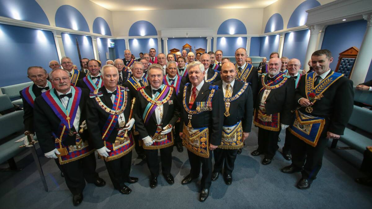 More than 90 freemasons gathered at the dedication of the new Lodge Room at Gwynneville. Picture: ADAM McLEAN