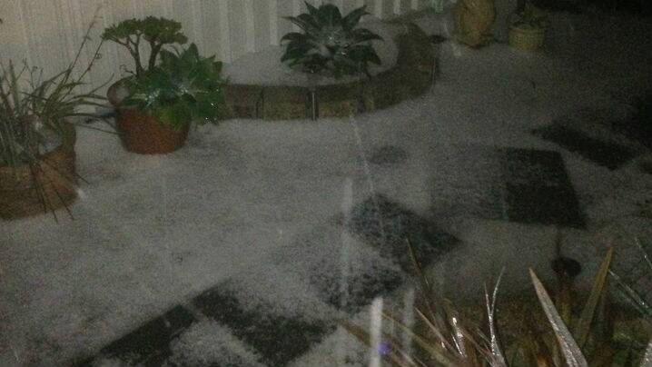 Hail at Sussex Inlet. Picture: MARINA and DAVID HARRIS