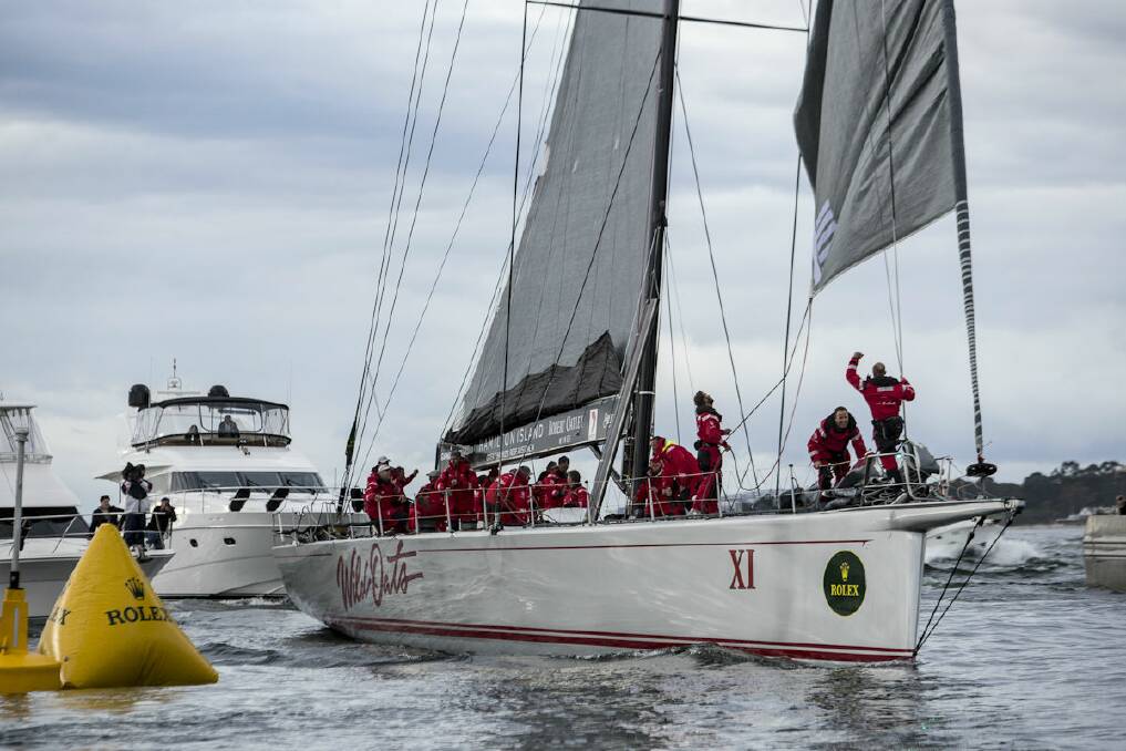 Wild Oats XI arriving in Hobart. Picture: Carlo Borlenghi 
