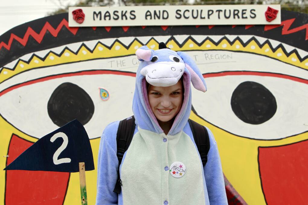 Meglyn Dent, of 1st-2nd Blacktown, dresses up as Ee-Aw. Picture: ANDY ZAKELI