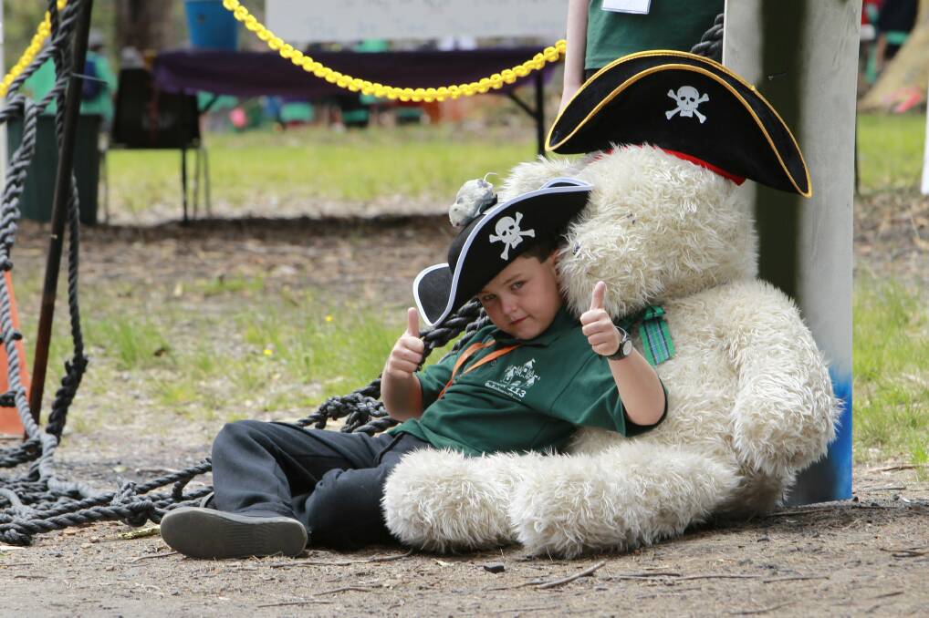 Cameron Gray, of the 1st Kensington group, hangs out with the pirate crew. Picture: ANDY ZAKELI