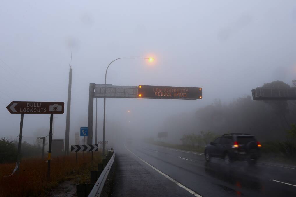 Fog and rain at Bulli Tops. Picture: ADAM McLEAN