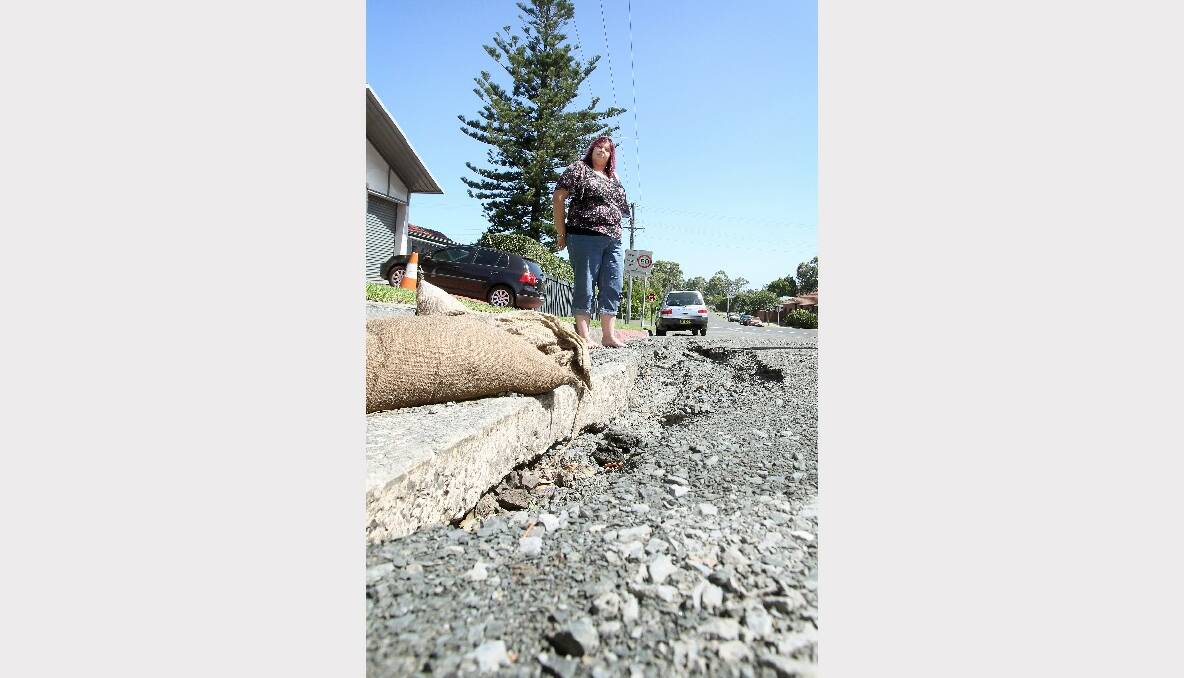 Resident Beth Lynn is worried the temporary gravel surface will be washed away. Picture:  SYLVIA LIBER