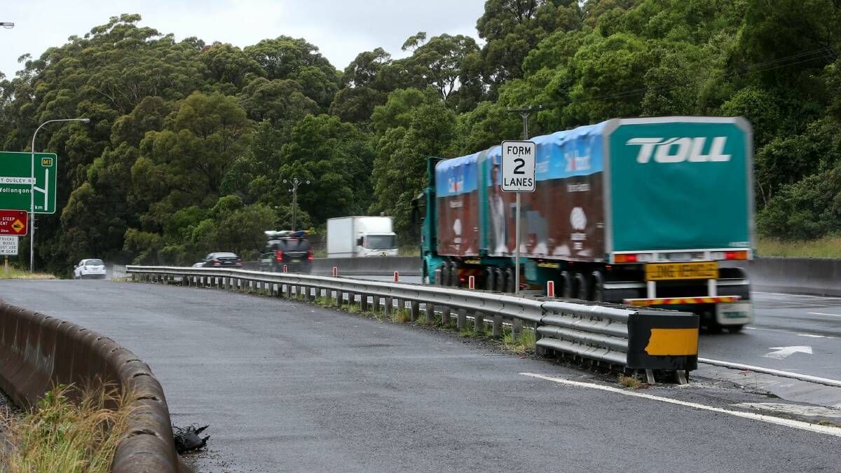 More than 280 investigators are inspecting heavy vehicles at sites such as Mount Ousley. Picture: ROBERT PEET