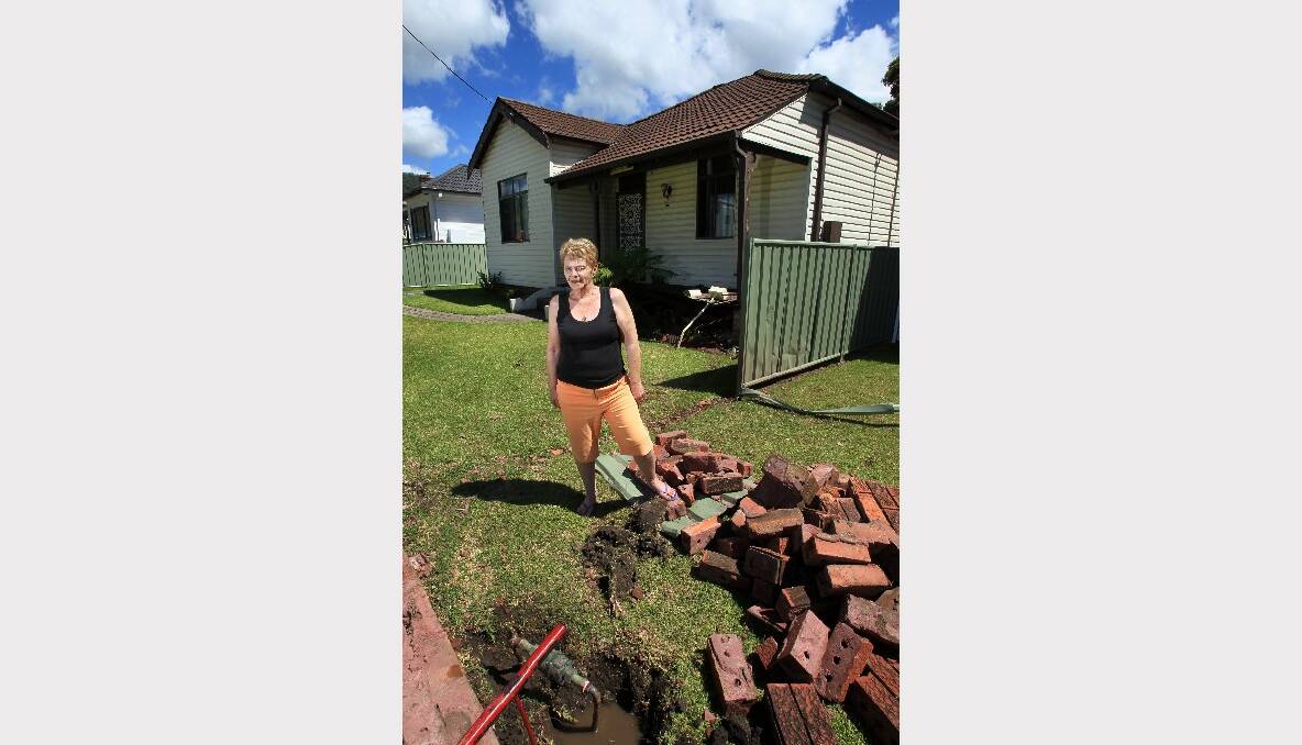 Corrimal's Shirley Amess and grandson Chris McKenna were woken when a car ploughed into their home. Picture: ORLANDO CHIODO