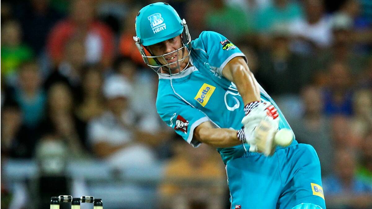 Chris Lynn in action for the Brisbane Heat. Picture: BRENDAN ESPOSITO