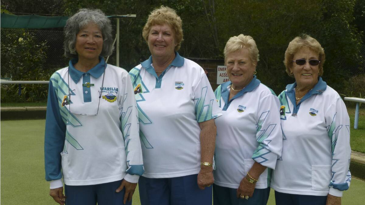 Mary Wellard, Nada Jones (sub) Maureen Murphy and Norma Taylor (skip) of the Warilla open fours team.