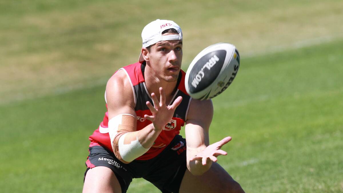 Michael Witt wants to fill the St George Illawarra No 7 jersey but faces strong competition. Picture: ORLANDO CHIODO