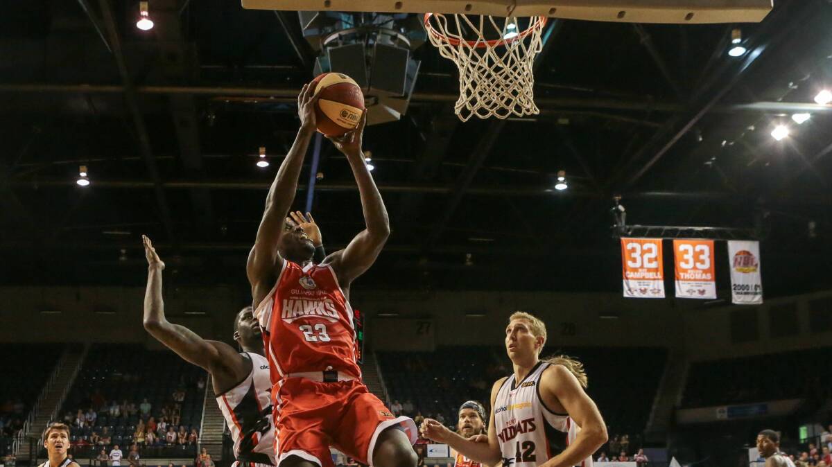 Guard Kevin Tiggs imposes himself against the Perth Wildcats. Picture: ADAM McLEAN