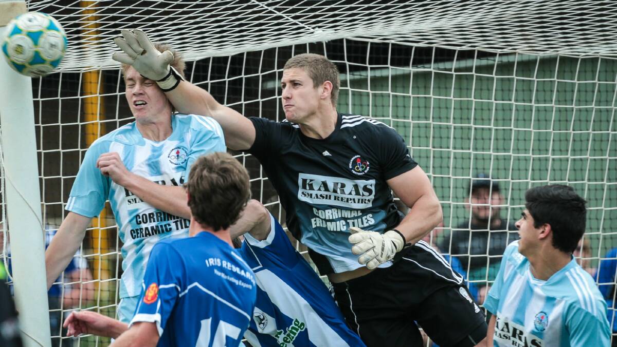 Wollongong Olympic goalkeeper Hayden Durose takes charge. Picture: ADAM MCLEAN