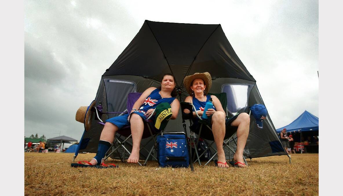 Narelle Harrington and Christine Harrington celebrating Australia Day at Reddall Reserve. Pictures: SYLVIA LIBER