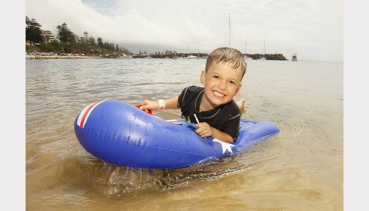 Andrea Cavallarin, 4, of Berkeley,  at Wollongong Harbour. Pictures: DAVE TEASE