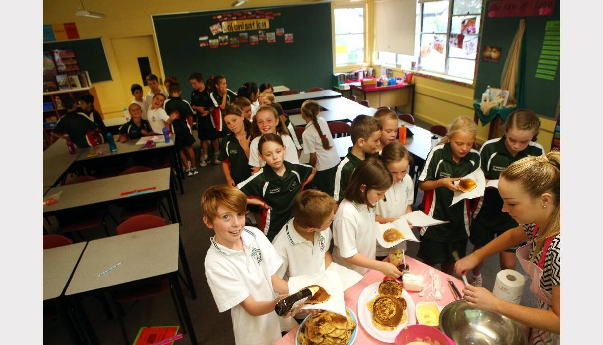 Students from St Brigid’s Catholic Primary School got stuck in for Fat Tuesday. 
