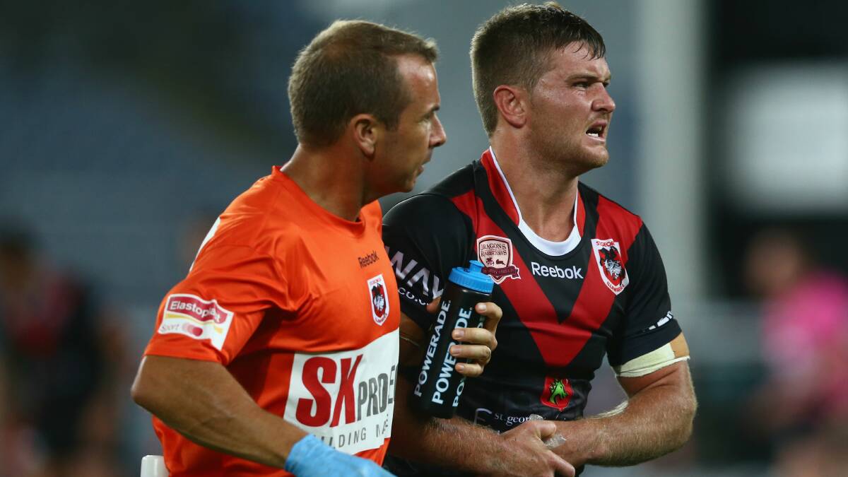 Mitch Rein leaves the field during Friday night's Charity Shield. Picture: GETTY IMAGES