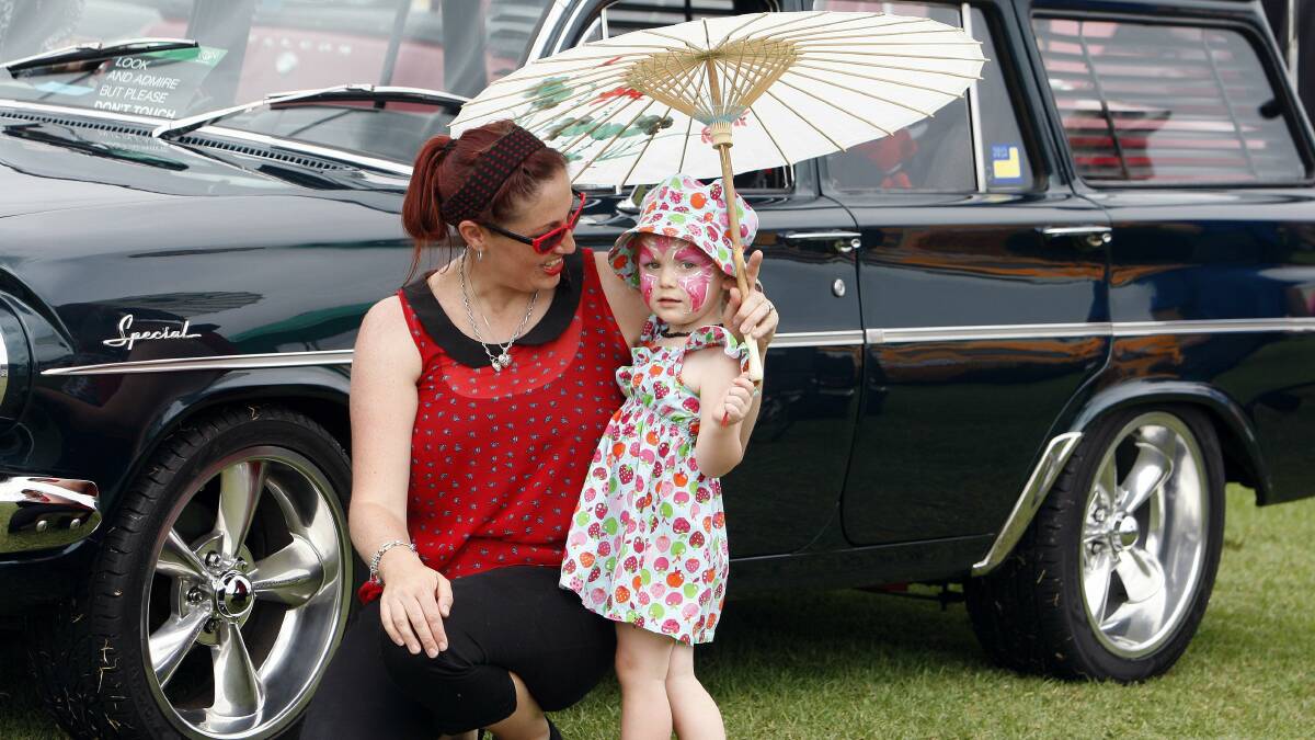 Sarah Bowden with her three-year-old daughter Elsha enjoy the show. Pictures: ANDY ZAKELI