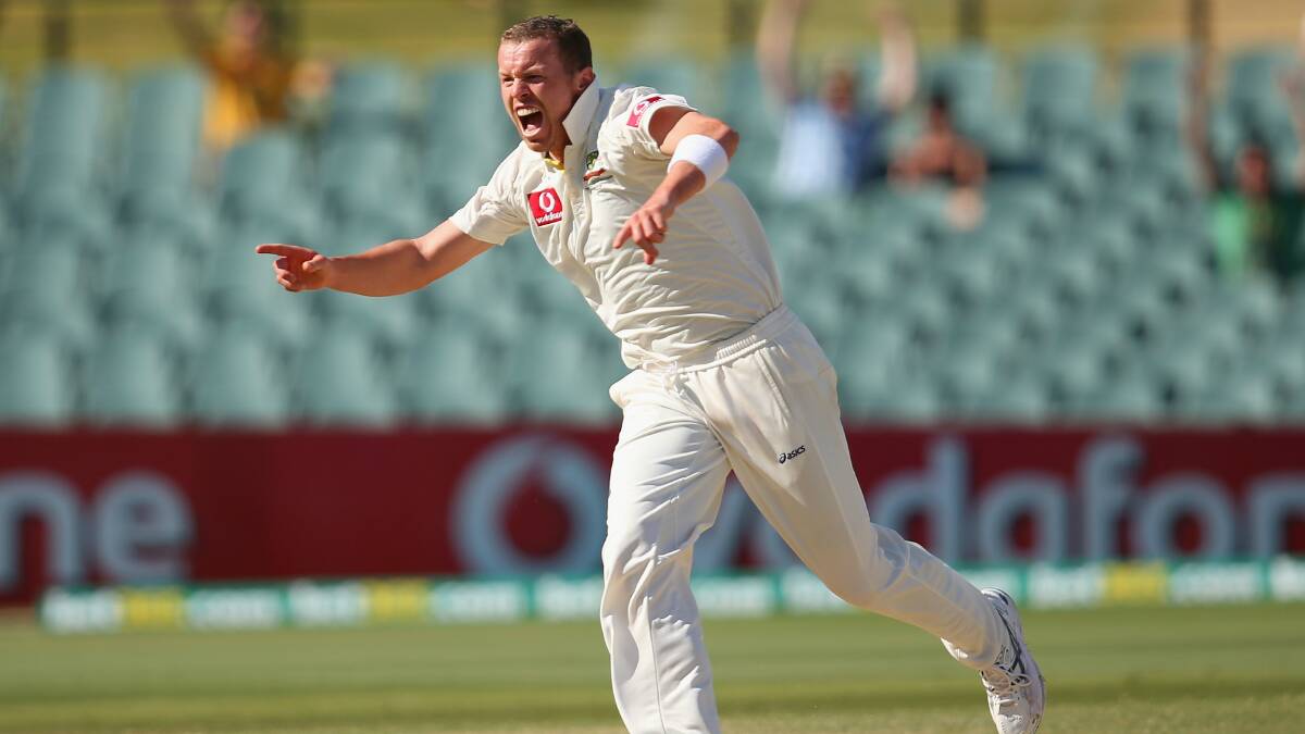 Peter Siddle celebrates Dale Steyn's wicket. Picture: GETTY IMAGES