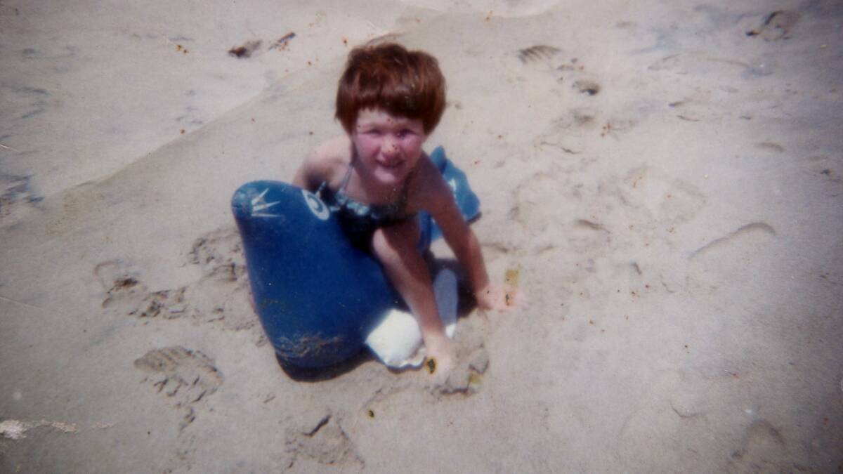 Marianne Saliba at the beach as a child. 