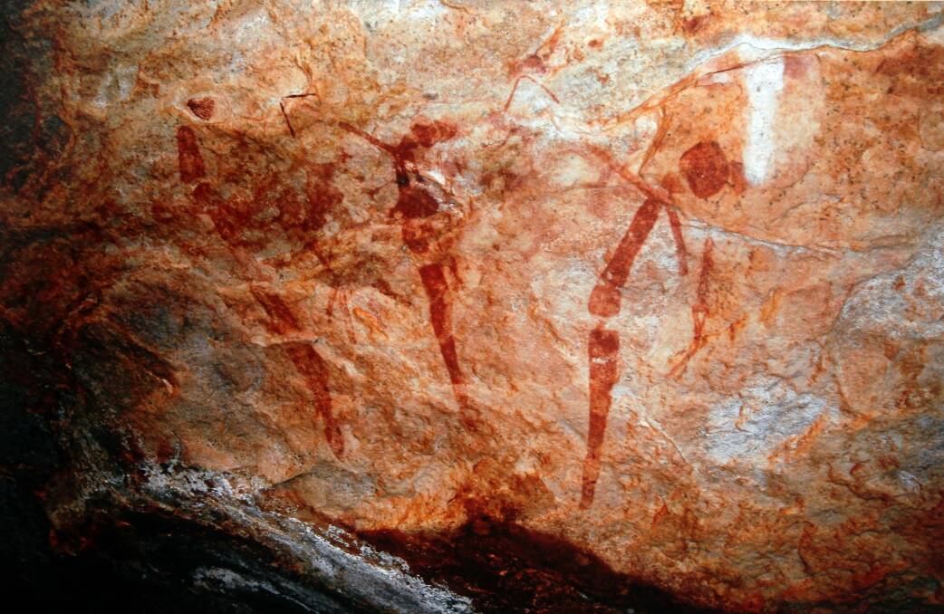 Images taken in the Kimberley of rock art paintings.