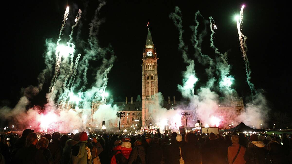 Fireworks on Parliament Hill in Ottawa, Canada.  Picture: REUTERS