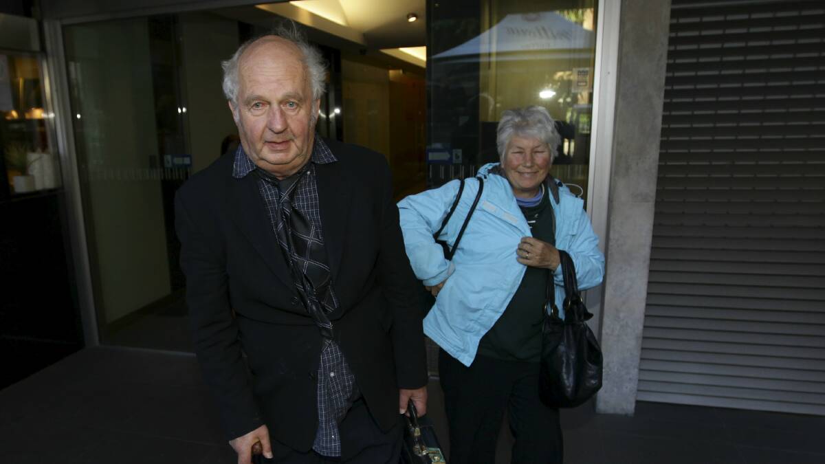 Julius Kudrynski leaves  the Land and Environment Court with his wife, Alicia. Picture: WOLTER PEETERS