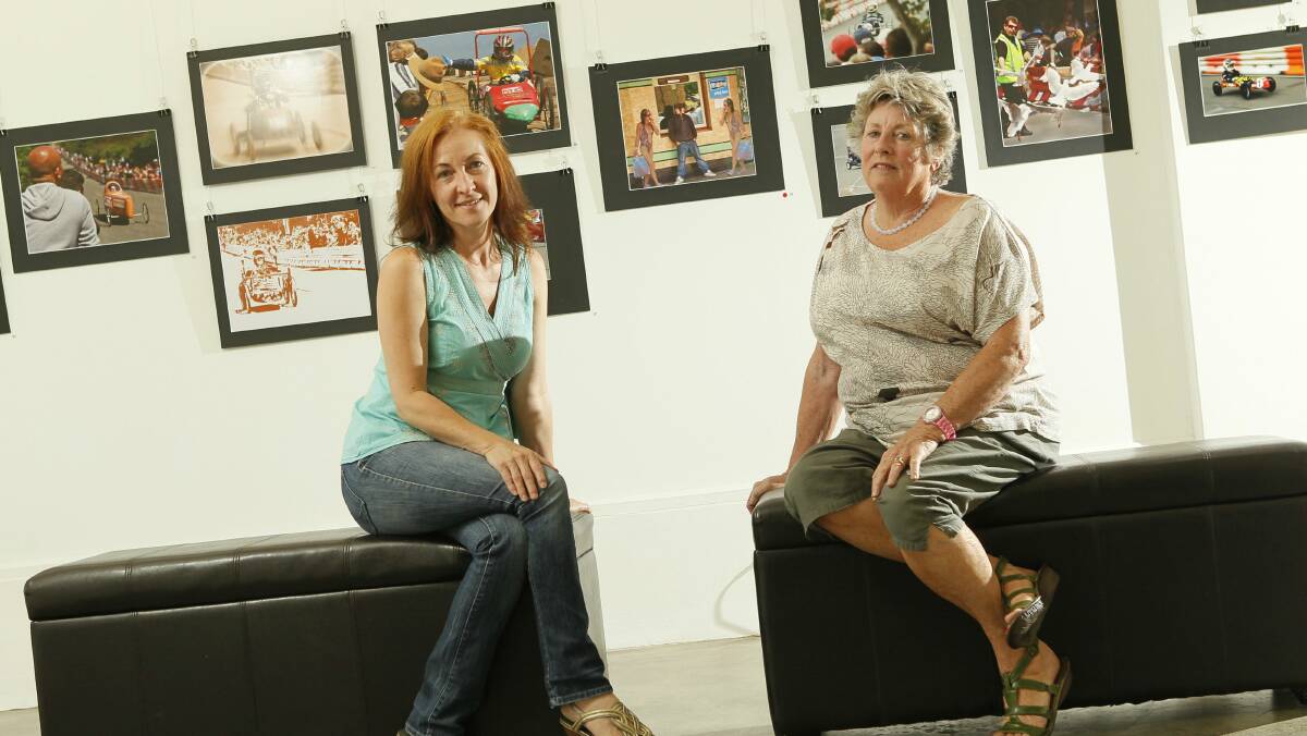 Karen Hook (left) and Val Ochalski at the Red Point Artists studio. Picture: DAVE TEASE