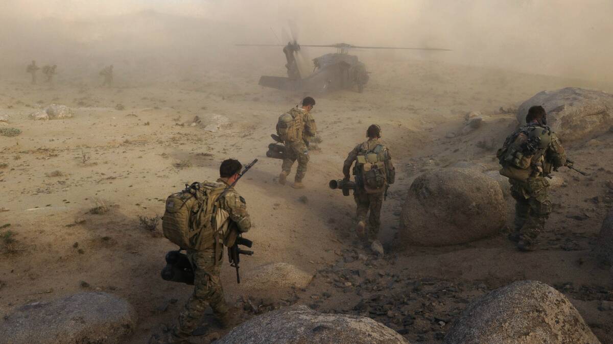 Special Operations Task Group soldiers on patrol in the Shah Wali Kot region of northern Kandahar province