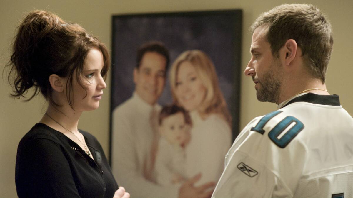Jennifer Lawrence and Bradley Cooper in Silver Linings Playbook. 