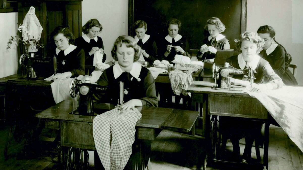 A dressmaking class in 1950. 