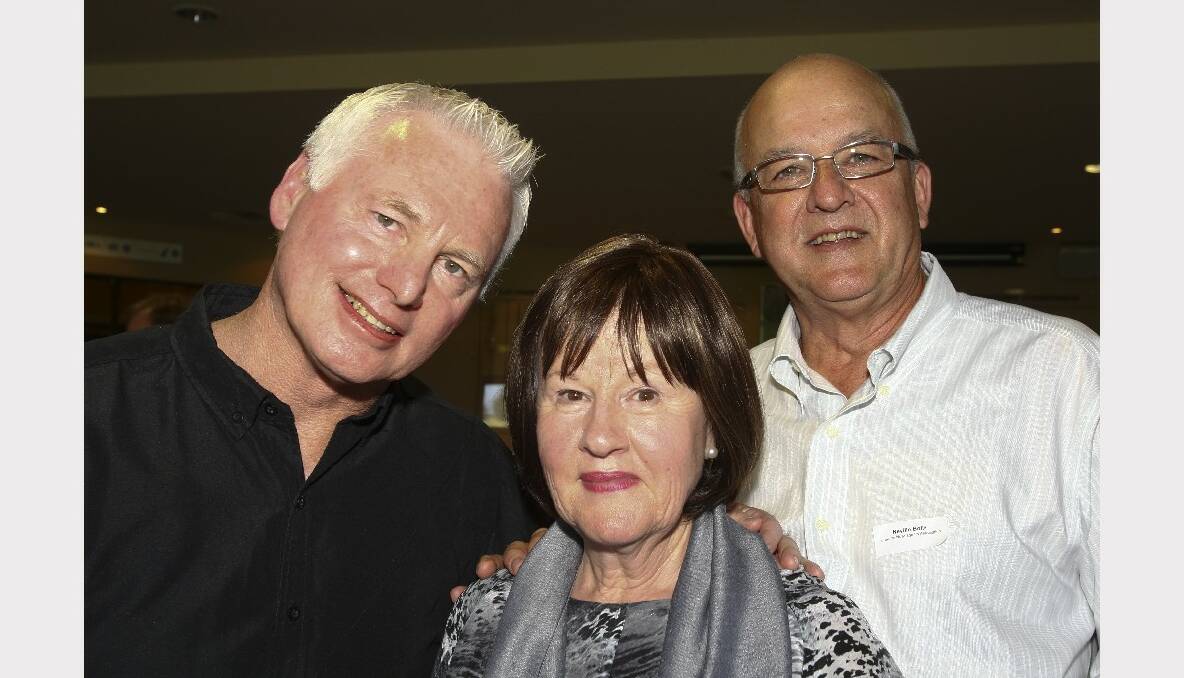 Col Bailey with Brenda and Neville Bolte. Picture: KEN ROBERTSON