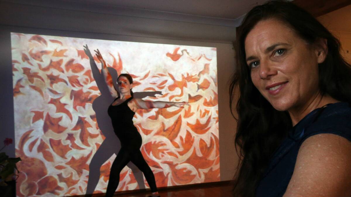 Kiama artist Jenny Asquith asked musicians, dancers and writers, including dancer Kate Litrich, to respond to her artwork for Ripples. Picture: ROBERT PEET
