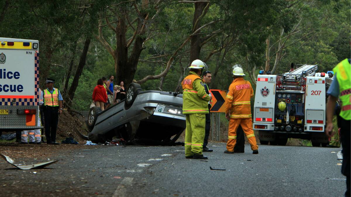  The crash closed part of the Illawarra Highway yesterday afternoon. Picture: SYLVIA LIBER
