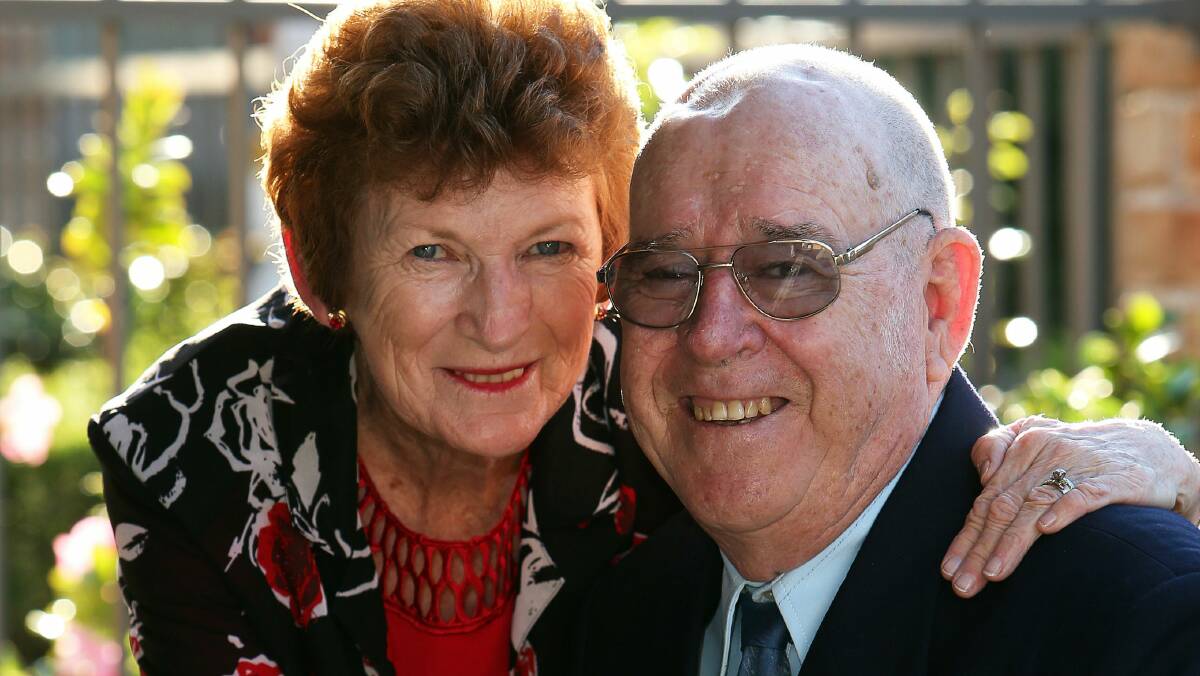 Eunice and Ron Smith at their Corrimal home. Picture: KIRK GILMOUR 