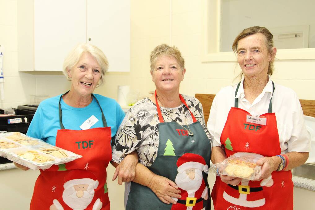 Kate Stuttard, Barbara Burgis and Maureen Moore at the DENNY Foundation's Christmas Day lunch. Picture: GREG ELLIS