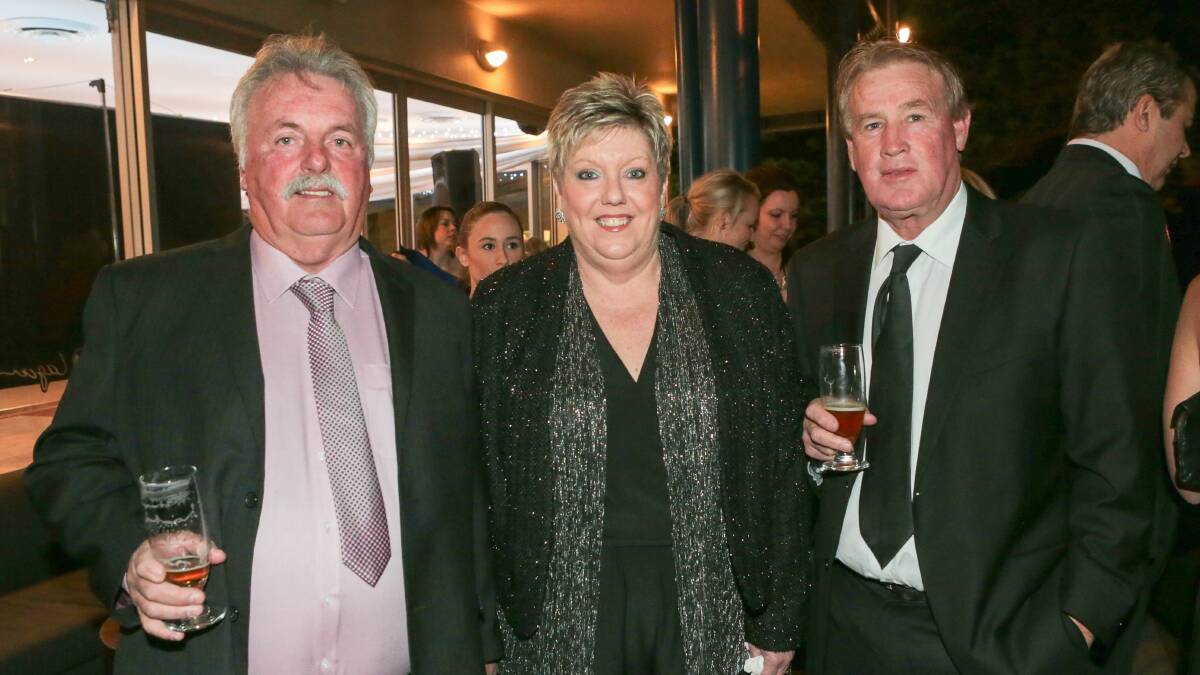 Barry and Tracey Banks, with Mick James.