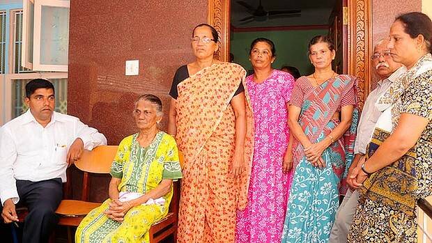 Relatives of Jacintha Saldanha in Shirva town, India. Photo: AFP