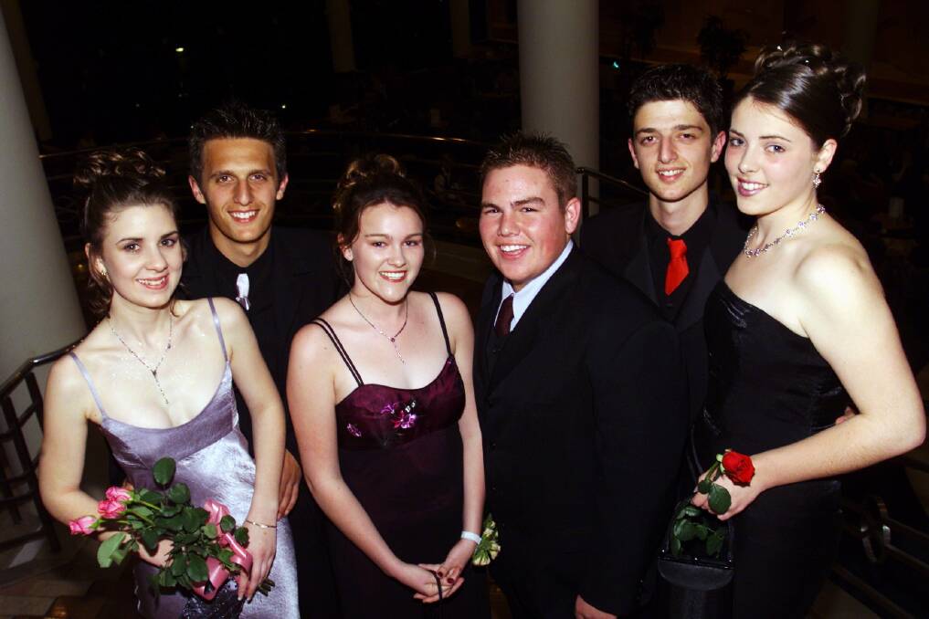 Edmund Rice College, 1999: Celia Dias, Frank Barila, Nicole Dyball, Paul Devitt, Vince Barila and Rachael Driscoll.